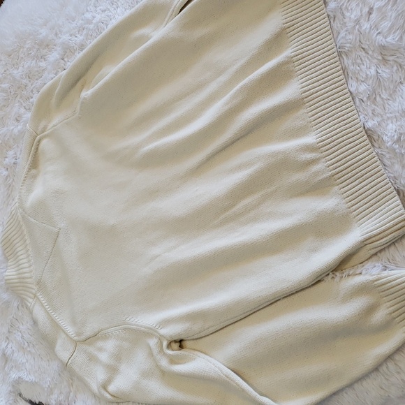 Nwt Tommy Hilfiger Knit Pullover 1/4 Button front long sleeved Cream Size Mens L - Picture 8 of 8